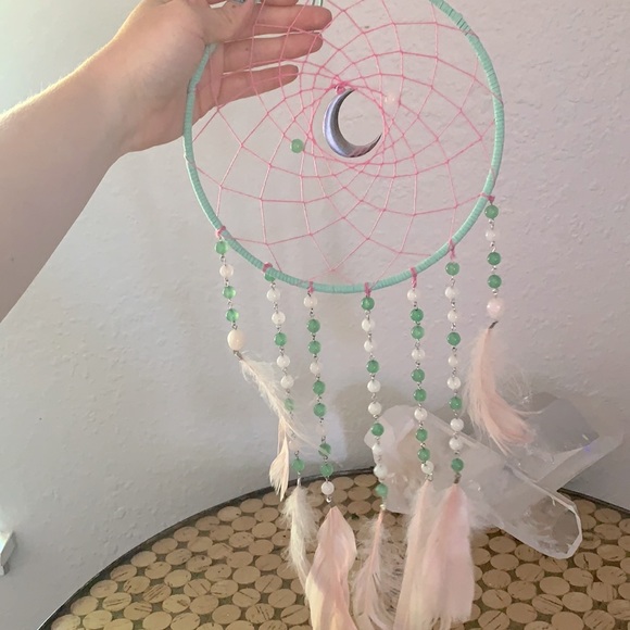 Rose Quartz &Green Aventurine Crystal Dreamcatcher